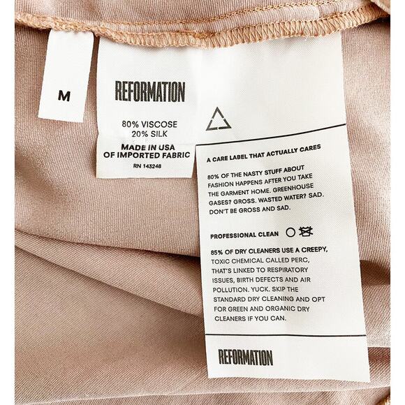 Reformation Women's Fez Velvet Dusty Rose Mauve Tie Front Crop Top Long Sleeve M - Picture 6 of 9